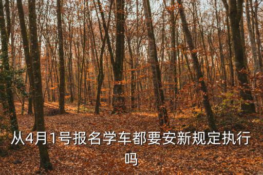四月一號駕考新規，從4月1號報名學車都要安新規定執行嗎