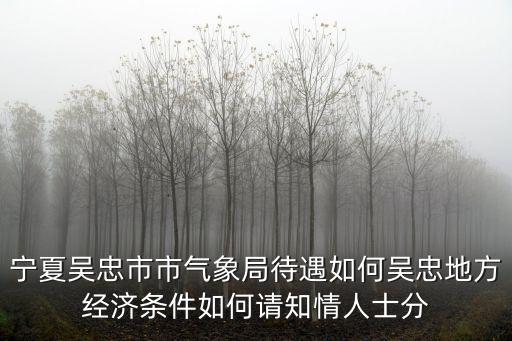 寧夏吳忠市市氣象局待遇如何吳忠地方經濟條件如何請知情人士分