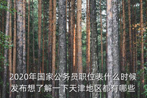 2020年國家公務(wù)員職位表什么時候發(fā)布想了解一下天津地區(qū)都有哪些