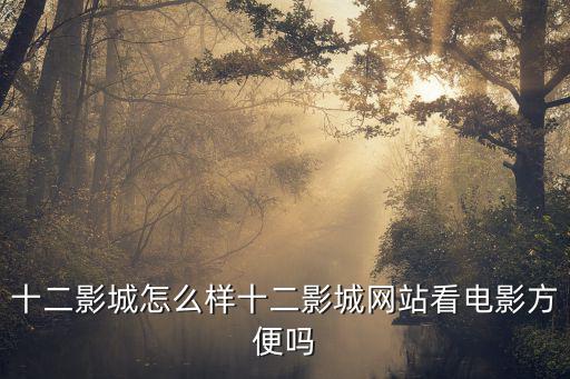 十二影城怎么樣十二影城網站看電影方便嗎