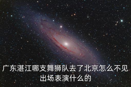 廣東湛江哪支舞獅隊去了北京怎么不見出場表演什么的