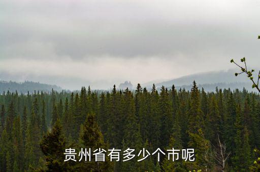 貴州省有多少個市呢