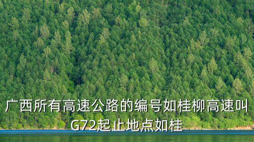 廣西高速公路，廣西所有高速公路的編號如桂柳高速叫G72起止地點如桂