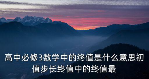 高中必修3數學中的終值是什么意思初值步長終值中的終值最