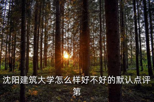 沈陽建筑大學怎么樣好不好的默認點評第