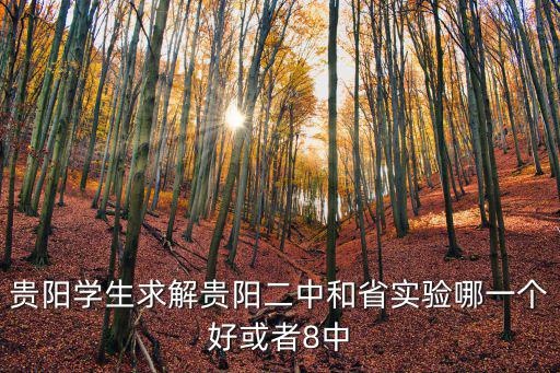 貴陽學生求解貴陽二中和省實驗哪一個好或者8中