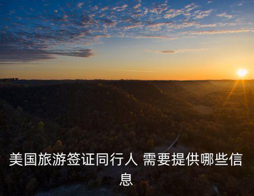 同行人，美國旅游簽證同行人 需要提供哪些信息