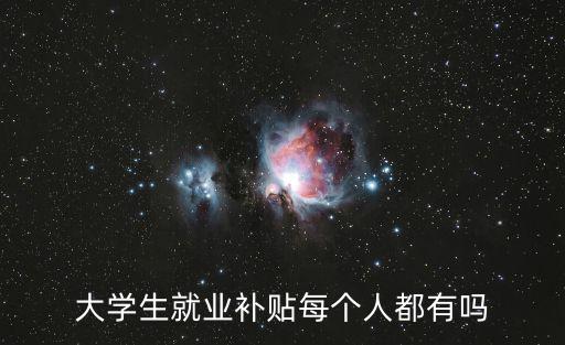 大學生就業補貼每個人都有嗎