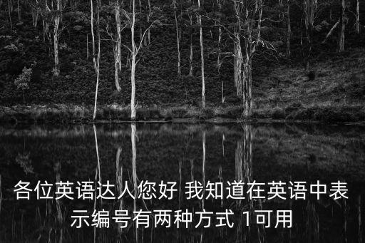各位英語(yǔ)達(dá)人您好 我知道在英語(yǔ)中表示編號(hào)有兩種方式 1可用