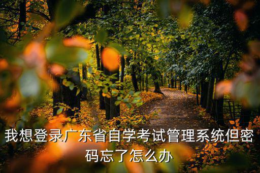 我想登錄廣東省自學考試管理系統但密碼忘了怎么辦
