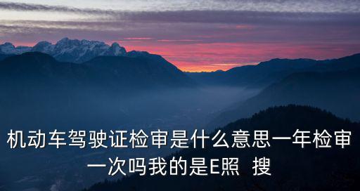 機動車駕駛證檢審是什么意思一年檢審一次嗎我的是E照  搜