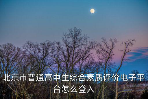 北京市普通高中生綜合素質評價電子平臺怎么登入