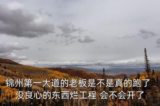 錦州第一大道的老板是不是真的跑了 沒(méi)良心的東西爛工程 會(huì)不會(huì)開了