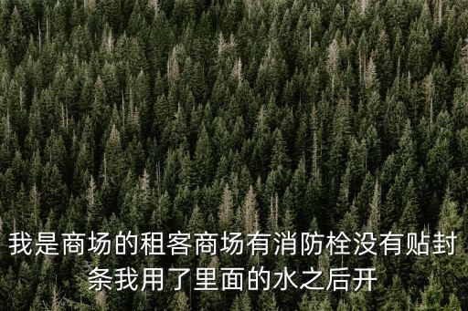 我是商場的租客商場有消防栓沒有貼封條我用了里面的水之后開