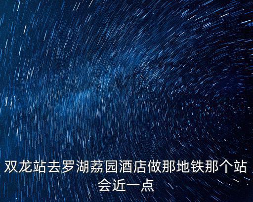 雙龍站去羅湖荔園酒店做那地鐵那個站會近一點