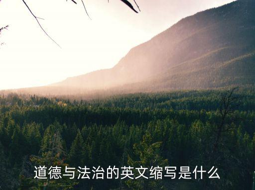 道德與法治的英文縮寫是什么