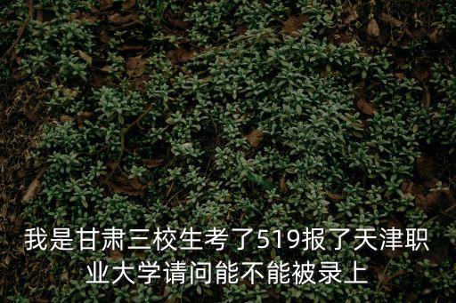 我是甘肅三校生考了519報了天津職業大學請問能不能被錄上