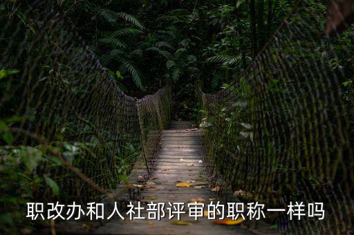 職改辦和人社部評審的職稱一樣嗎