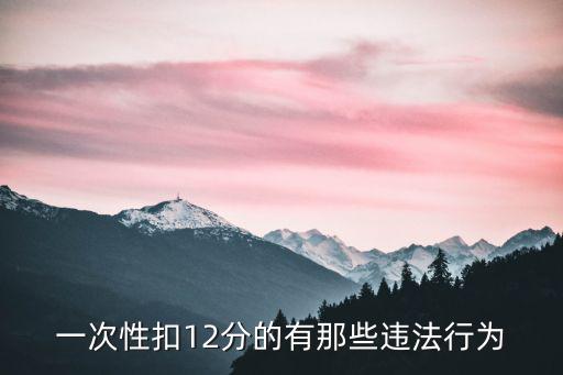 扣12分的違章有哪幾種，有哪十二種交通違法一次扣十二分