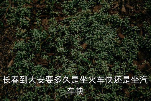 長春到大安要多久是坐火車快還是坐汽車快