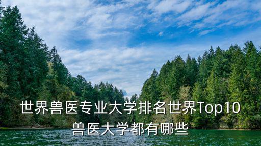 世界獸醫專業大學排名世界Top10獸醫大學都有哪些