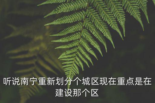 青秀區，聽說南寧重新劃分個城區現在重點是在建設那個區