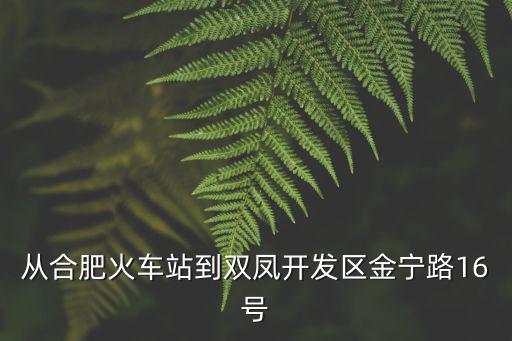 金寧路，從合肥火車站到雙鳳開發區金寧路16號
