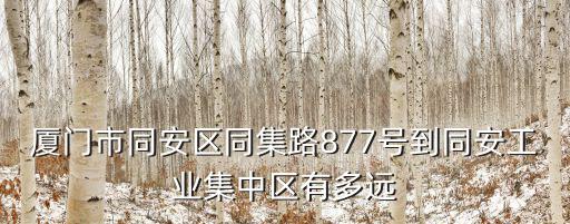 廈門市同安區同集路877號到同安工業集中區有多遠