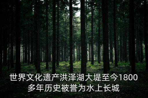 世界文化遺產(chǎn)洪澤湖大堤至今1800多年歷史被譽為水上長城