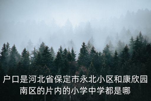 戶口是河北省保定市永北小區(qū)和康欣園南區(qū)的片內(nèi)的小學(xué)中學(xué)都是哪
