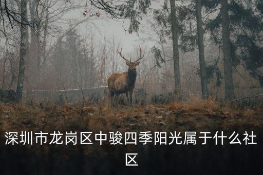 深圳市龍崗區中駿四季陽光屬于什么社區