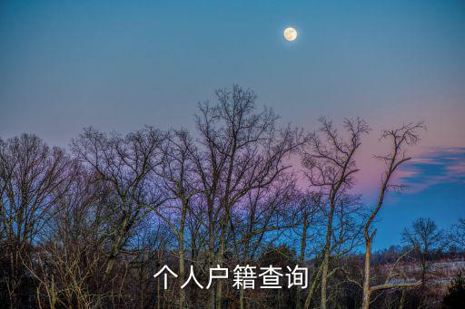 個人戶籍查詢