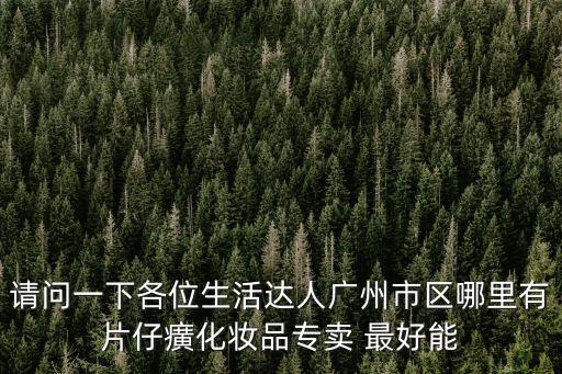 請問一下各位生活達人廣州市區哪里有片仔癀化妝品專賣 最好能