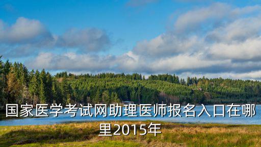 國家醫(yī)學考試網(wǎng)助理醫(yī)師報名入口在哪里2015年