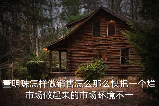 董明珠怎樣做銷售怎么那么快把一個爛市場做起來的市場環境不一