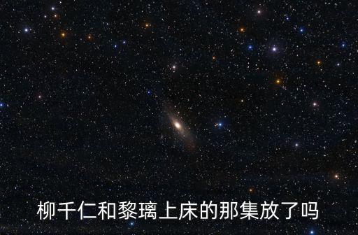 柳千仁和黎璃上床的那集放了嗎