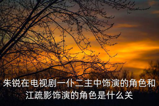 朱銳在電視劇一仆二主中飾演的角色和江疏影飾演的角色是什么關