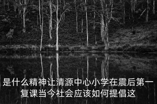 清源小學，是什么精神讓清源中心小學在震后第一復課當今社會應該如何提倡這