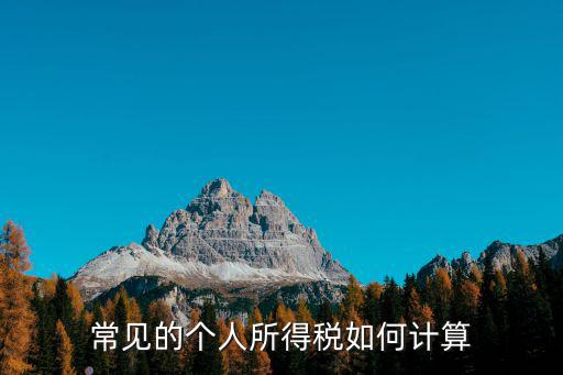 個稅怎么算的，個稅是怎么進行計算的