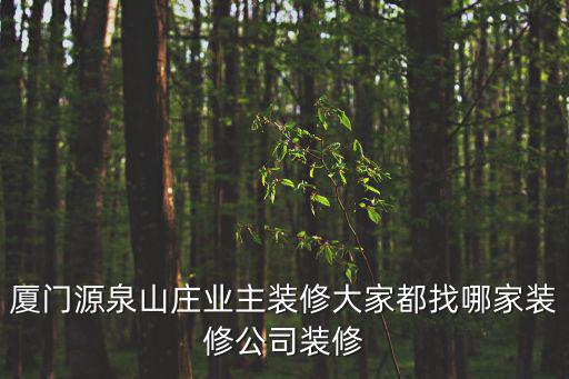 廈門源泉山莊業主裝修大家都找哪家裝修公司裝修