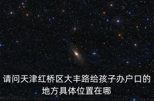 請問天津紅橋區大豐路給孩子辦戶口的地方具體位置在哪