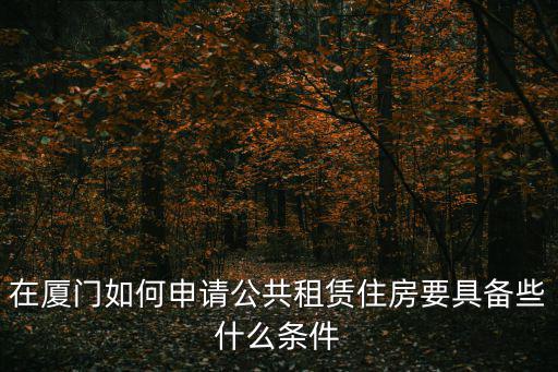 在廈門如何申請(qǐng)公共租賃住房要具備些什么條件