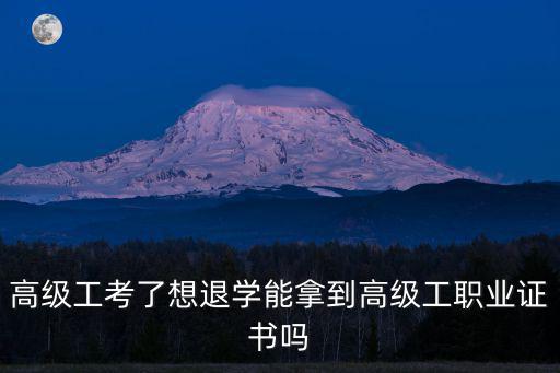 高級工考了想退學能拿到高級工職業證書嗎