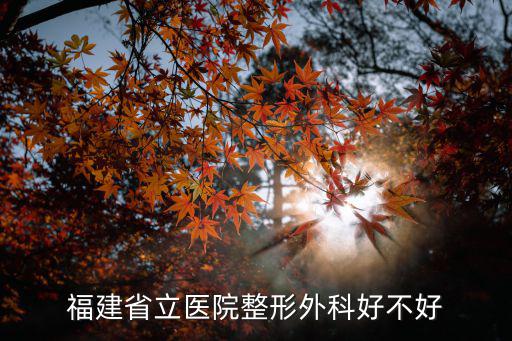 福建省立，福建省立醫院整形外科好不好