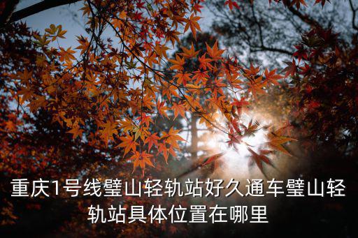 重慶1號線璧山輕軌站好久通車璧山輕軌站具體位置在哪里