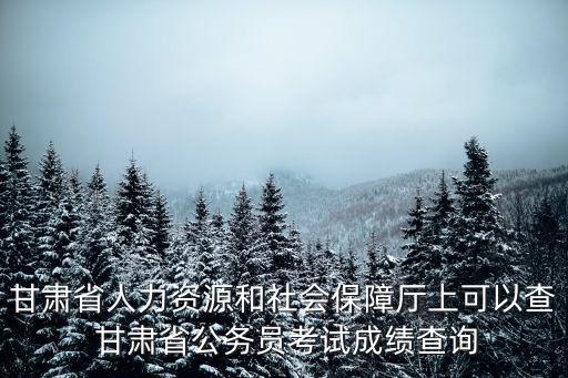 甘肅省人力資源和社會保障廳上可以查 甘肅省公務員考試成績查詢
