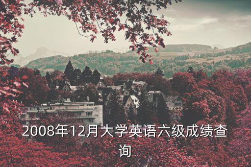 2008年12月大學(xué)英語(yǔ)六級(jí)成績(jī)查詢