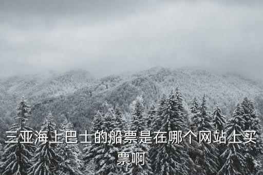三亞海上巴士的船票是在哪個網(wǎng)站上買票啊