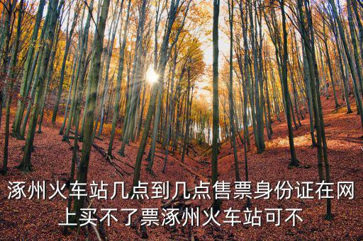 涿州火車站幾點(diǎn)到幾點(diǎn)售票身份證在網(wǎng)上買不了票涿州火車站可不