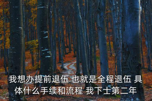 我想辦提前退伍 也就是全程退伍 具體什么手續和流程 我下士第二年